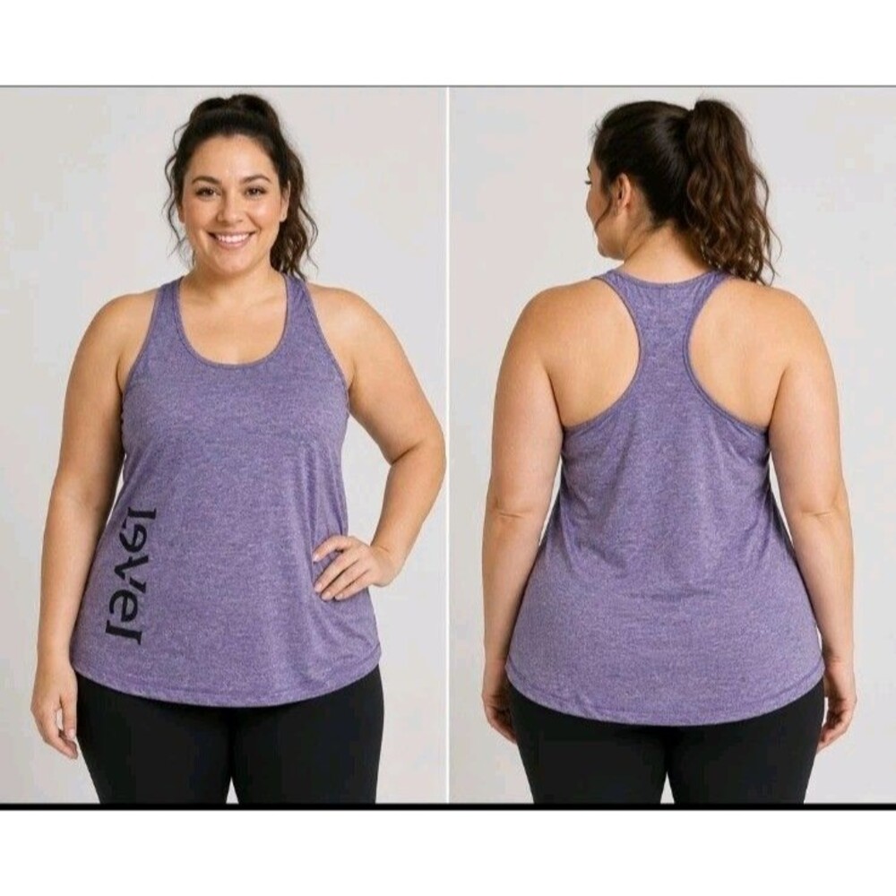 NWT EXPERT PERFORMANCE Womens XL Activewear Razorback Workout Purple Tank Top